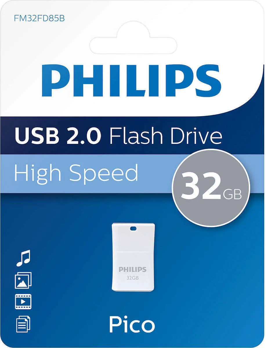 20190927105042_philips_pico_32gb_usb_2_0.jpeg Philips Pico 32GB USB 2.0 Stick Γκρι - Image 1