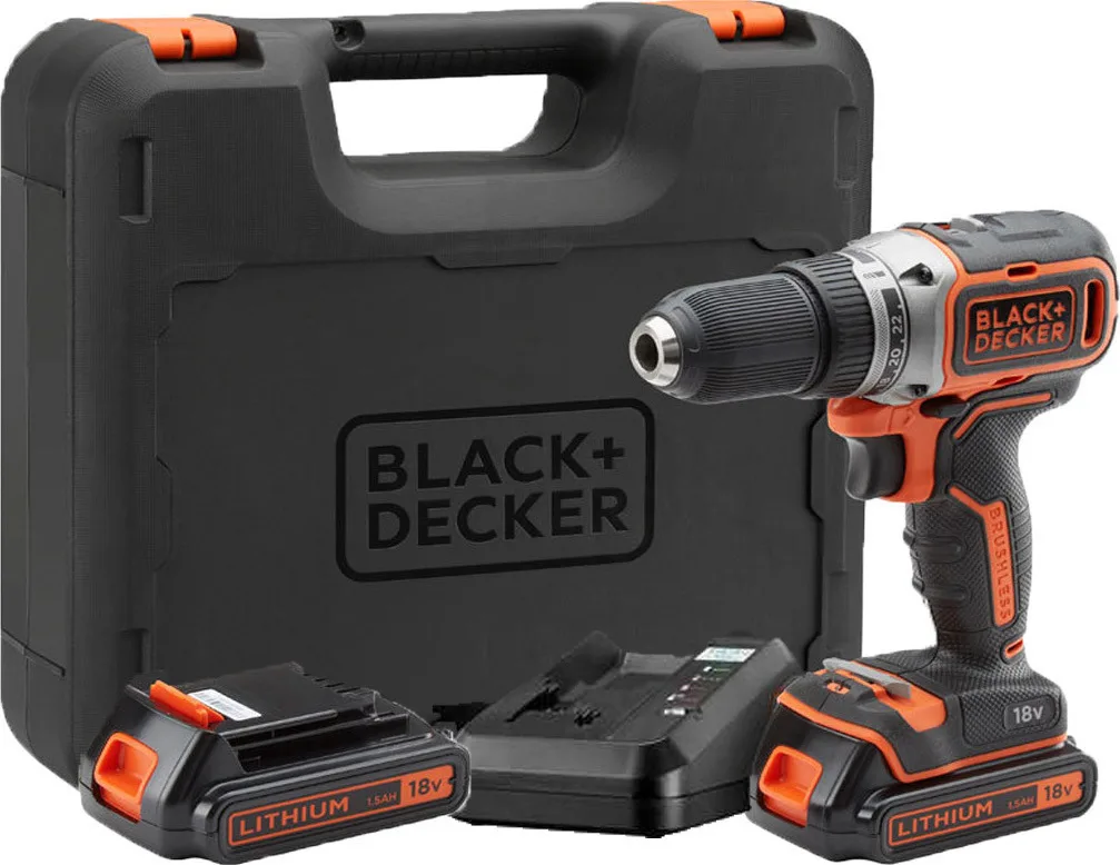 20200211174148_black_decker_bl186kb_18v_2x1_5ah.jpeg Black & Decker BL186KB Δραπανοκατσάβιδο Μπαταρίας Brushless 18V 2x1.5Ah - Image 1