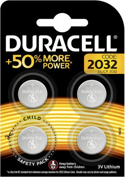 20200527122830_duracell_cr2032_4tmch.jpeg Duracell Μπαταρίες Λιθίου Ρολογιών CR2032 3V 4τμχ - Image 1
