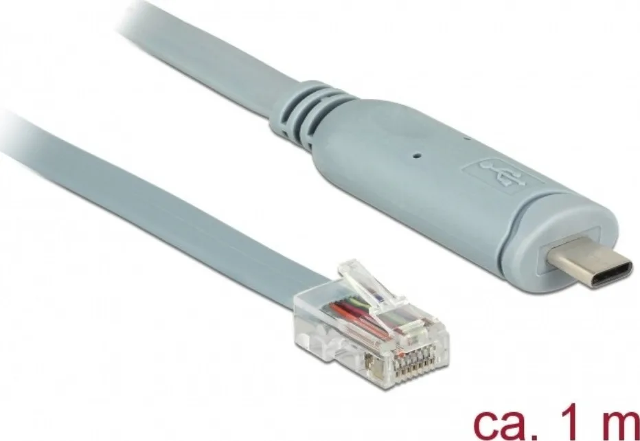 DeLock USB 2.0 Cable USB-C male - RS-232 Γκρι 1m 89893 - Image 1