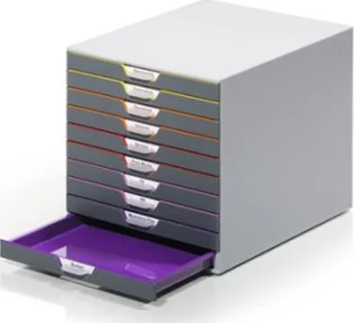 20201216154608_durable_syrtariera_varicolor_10_syrtaria_1657610.jpeg Durable Πλαστικό Συρταράκι Γραφείου 10 Θέσεων 35.6x29.2x28cm Γκρι Varicolor 1657610 - Image 1