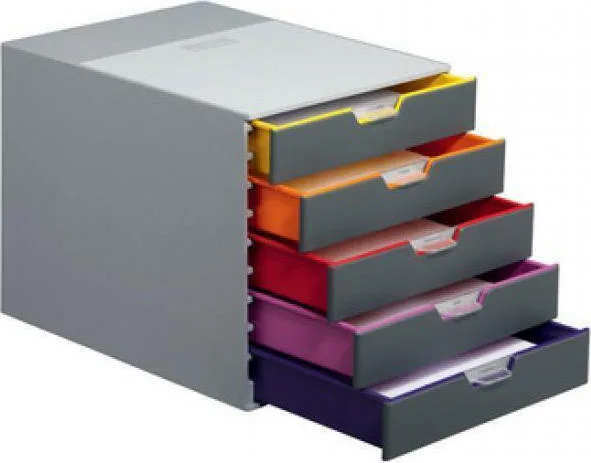 Durable Πλαστικό Συρταράκι Γραφείου 5 Θέσεων 28x35.6x29.2cm Γκρι Varicolor 1657605 - Image 1