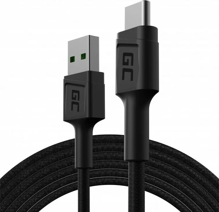 20210113141527_green_cell_powerstream_braided_usb_2_0_cable_usb_c_male_usb_a_male_mayro_2m.jpeg Green Cell PowerStream Braided USB 2.0 Cable USB-C male - USB-A 60W Μαύρο 2m KABGC19 - Image 1