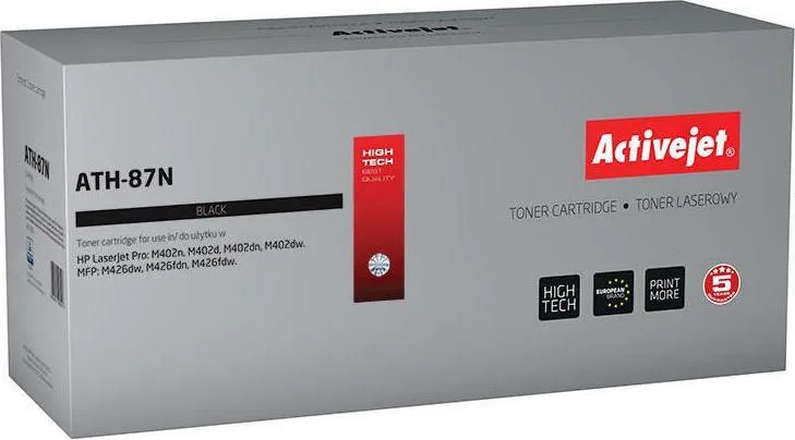 20210119141049_active_jet_symvato_toner_hp_cf287a.jpeg Active Jet Συμβατό Toner για Laser Εκτυπωτή HP 87A CF287A 9000 Σελίδων Μαύρο - Image 1