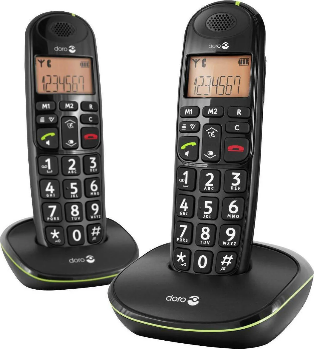 20210212111704_doro_phoneeasy_100w_duo_mayro.jpeg Doro PhoneEasy 100w Ασύρματο Τηλέφωνο Duo Μαύρο - Image 1