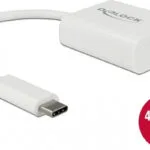 DeLock video cable Μετατροπέας USB-C male σε HDMI female Λευκό 1τμχ