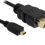 DeLock HDMI 1.4 High Speed 1080p 120Hz Cable HDMI male - micro HDMI male 1m Μαύρο 82661