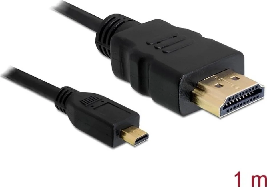 20210226134505_delock_hdmi_1_4_cable_hdmi_male_micro_hdmi_male_1m_82661.jpeg DeLock HDMI 1.4 High Speed 1080p 120Hz Cable HDMI male - micro HDMI male 1m Μαύρο 82661 - Image 1
