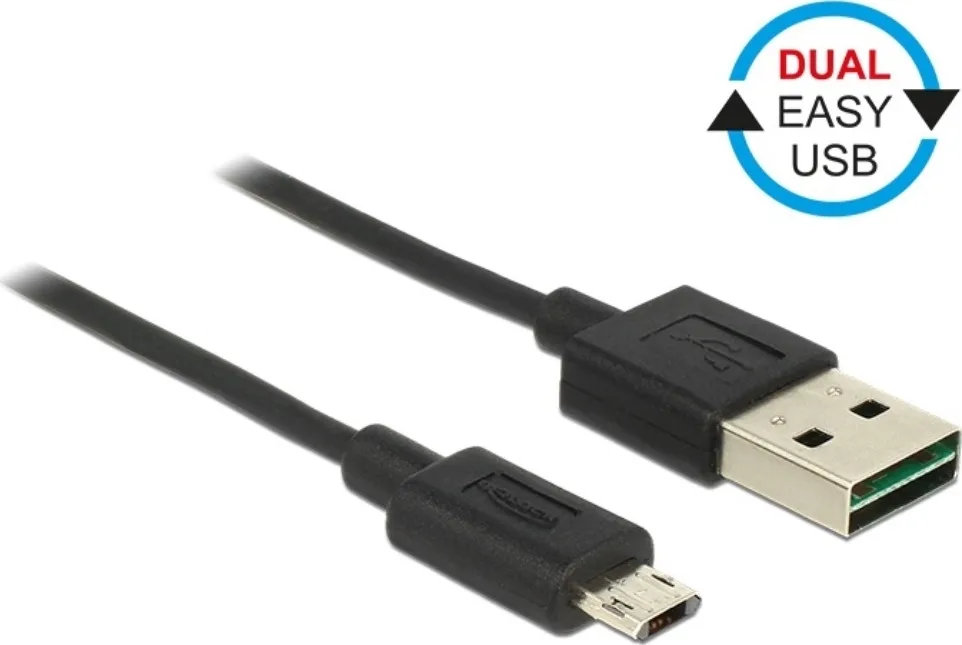 20210304160105_delock_regular_usb_2_0_to_micro_usb_cable_mayro_2m_83850.jpeg DeLock Regular USB 2.0 to micro USB Cable Μαύρο 2m (83850) - Image 1