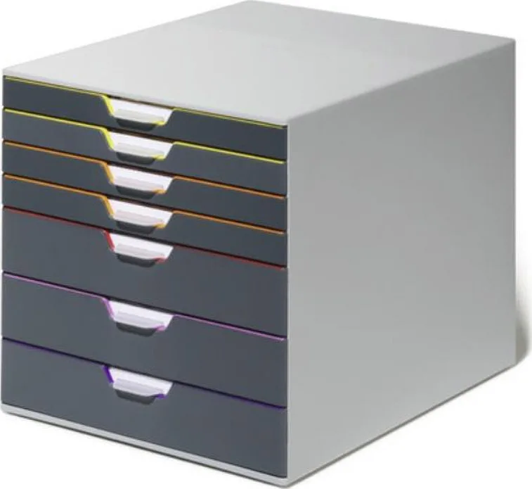 20210413103640_durable_varicolor_3_me_3_fardia_syrtaria_kai_4_stena_1657607.jpeg Durable Πλαστικό Συρταράκι Γραφείου 7 Θέσεων 28x35.6x29.2cm Γκρι Varicolor 1657607 - Image 1
