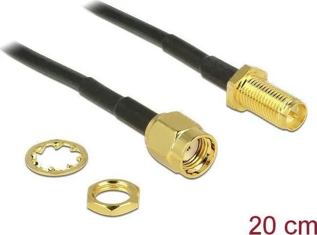 DeLock Καλώδιο RP-SMA Male - RP-SMA Female 0.2m 88876 1τμχ - Image 1