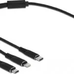 DeLock Regular USB to Lightning / Type-C / micro USB Cable Μαύρο 0.3m (87152)