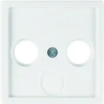 Hager TV+FM+SAT Μετώπη Πρίζας TV-Κεραίας σε Λευκό Χρώμα 12036089