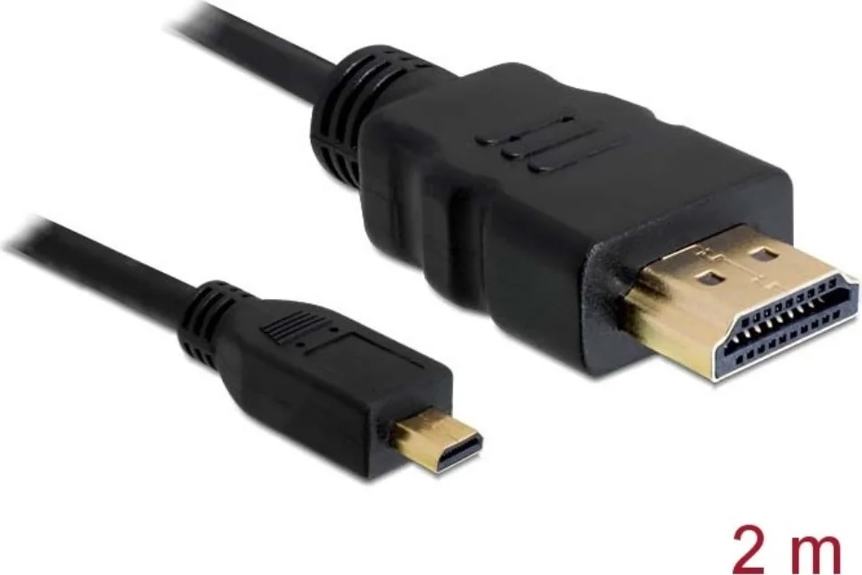 20211105113420_delock_hdmi_2_0_cable_hdmi_male_micro_hdmi_male_2m_mayro_82664.jpeg DeLock 82664 HDMI 2.0 Premium High Speed 4K 60Hz HDR Cable HDMI male - micro HDMI male 2m Μαύρο 82664 - Image 1