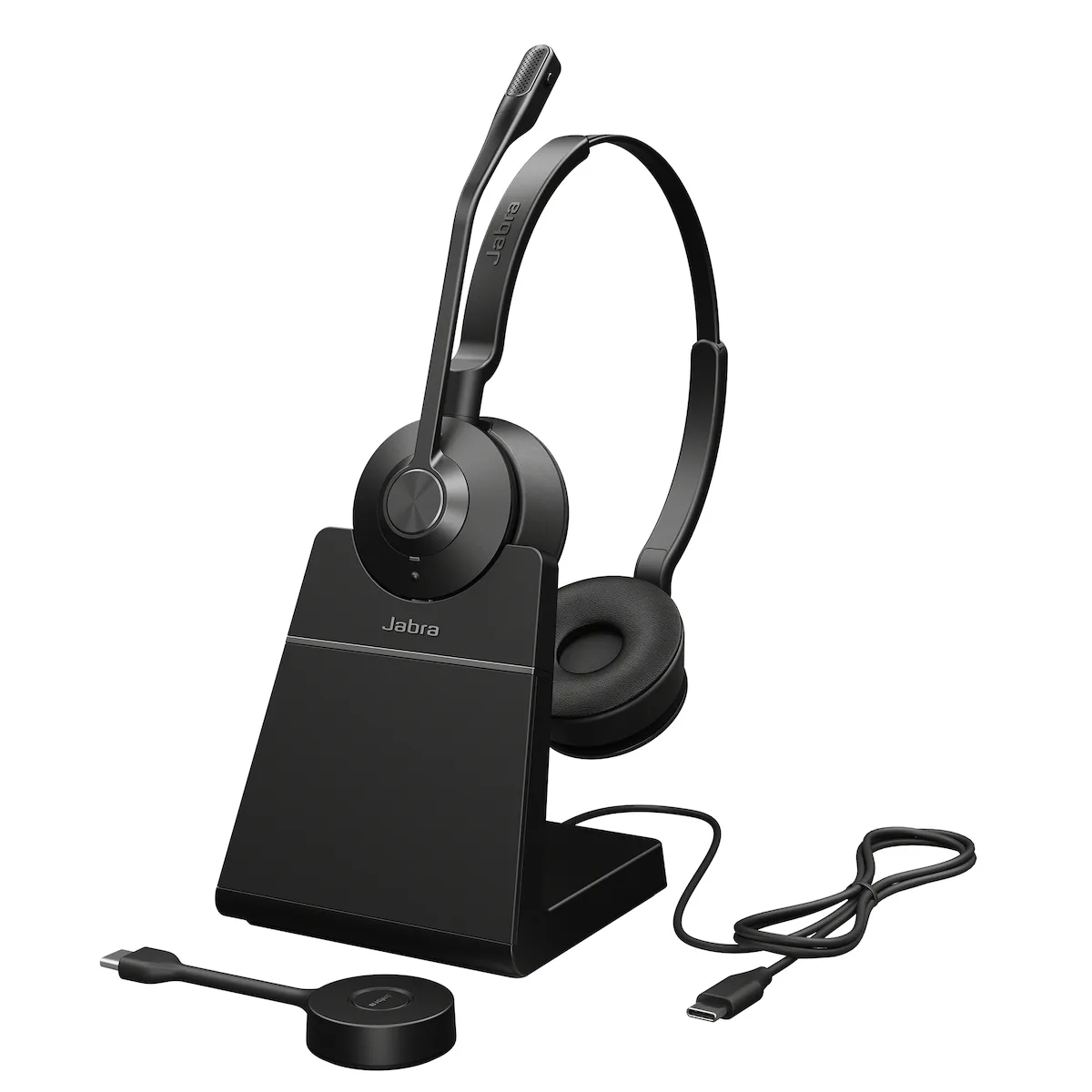 Jabra Engage 55 Stereo VOIP Headset USB-C UC with Charging Stand for Unified Communications (9559-435-111) - Image 1