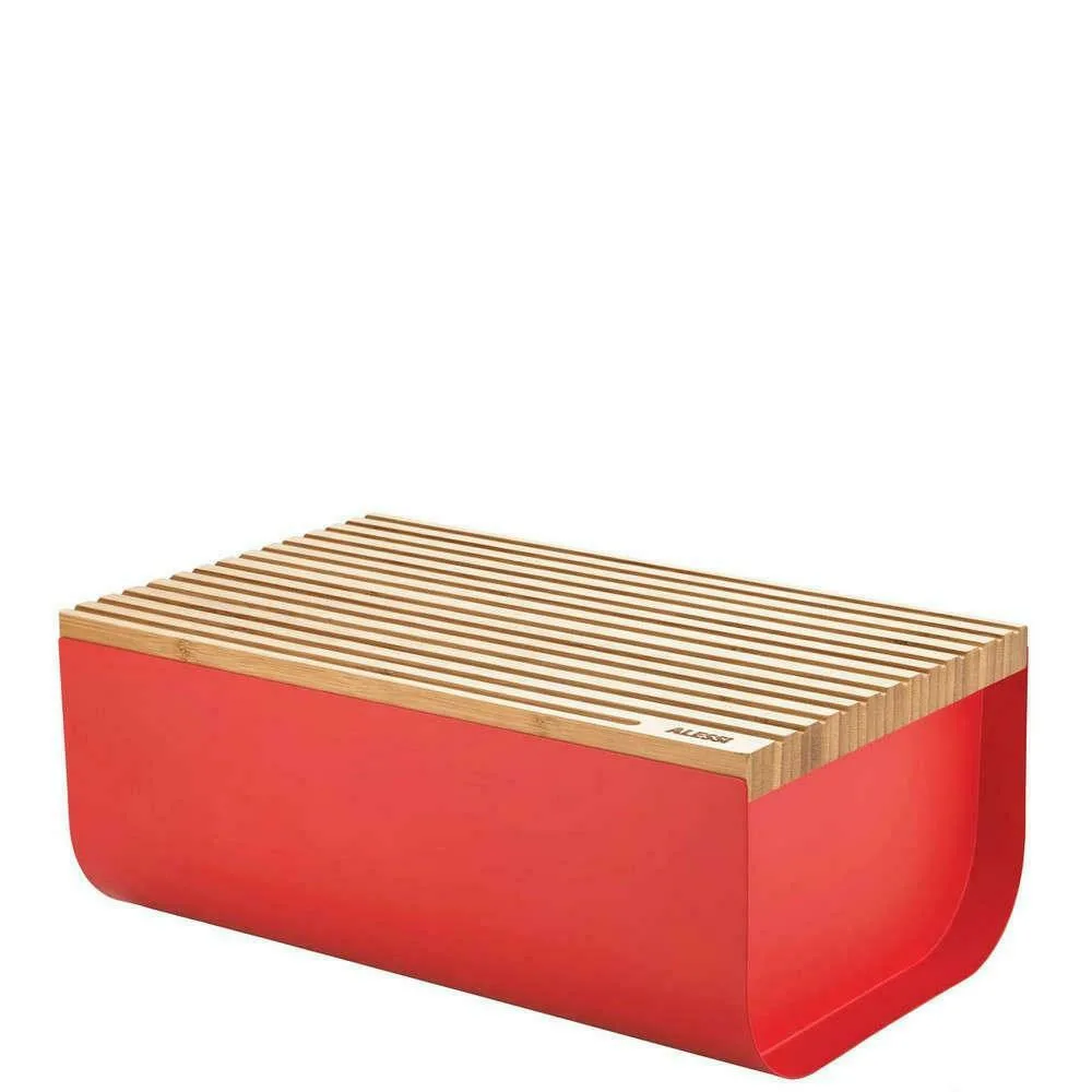 Alessi Matina Ψωμιέρα με Καπάκι Μεταλλική Κόκκινη 34x21x14cm BG03R - Image 1