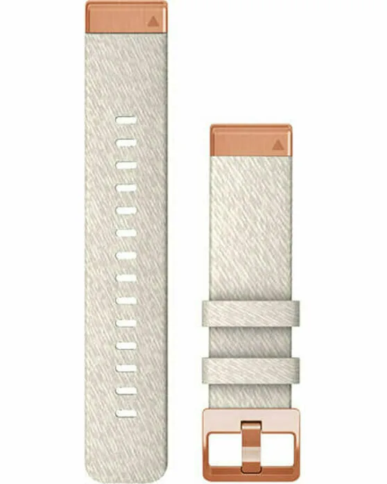 Garmin Λουράκι Υφασμάτινο Cream Heathered Nylon with Rose Gold Hardware (Fenix 5S/5S Plus/6S/6S Pro/7S/7S Pro/8 (43mm)) 010-13102-09 - Image 1