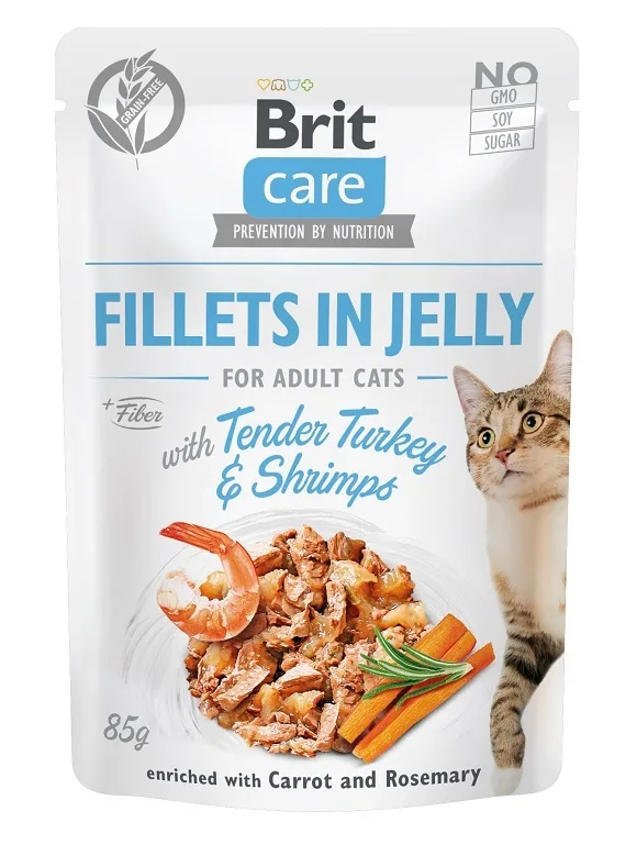 20220901105237_brit_care_fillets_in_jelly_ygri_trofi_gia_enilikes_gates_se_fakelaki_me_galopoula_garides_se_zele_85gr.jpeg Brit Care Fillets In Jelly Υγρή Τροφή για Ενήλικες Γάτες σε Φακελάκι με Γαλοπούλα και Γαρίδες χωρίς Γλουτένη 85gr - Image 1