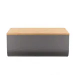 Alessi Matina BG03 Ψωμιέρα με Καπάκι Μεταλλική Dark Grey 34x21x14cm