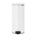 Brabantia NewIcon Κάδος Απορριμμάτων από Ανοξείδωτο Ατσάλι με Πεντάλ Λευκός 30lt 649049