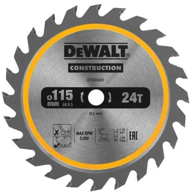 20230426113256_dewalt_dt20420_diskos_kopis_xylou_115mm.jpeg Dewalt Δίσκος Κοπής Ξύλου με 24 Δόντια 115mm DT20420 - Image 1