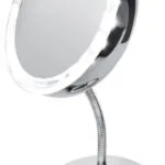 Adler Καθρέπτης Μακιγιάζ Επιτραπέζιος με Φως Zoom x3 15cm Ασημί AD 2159