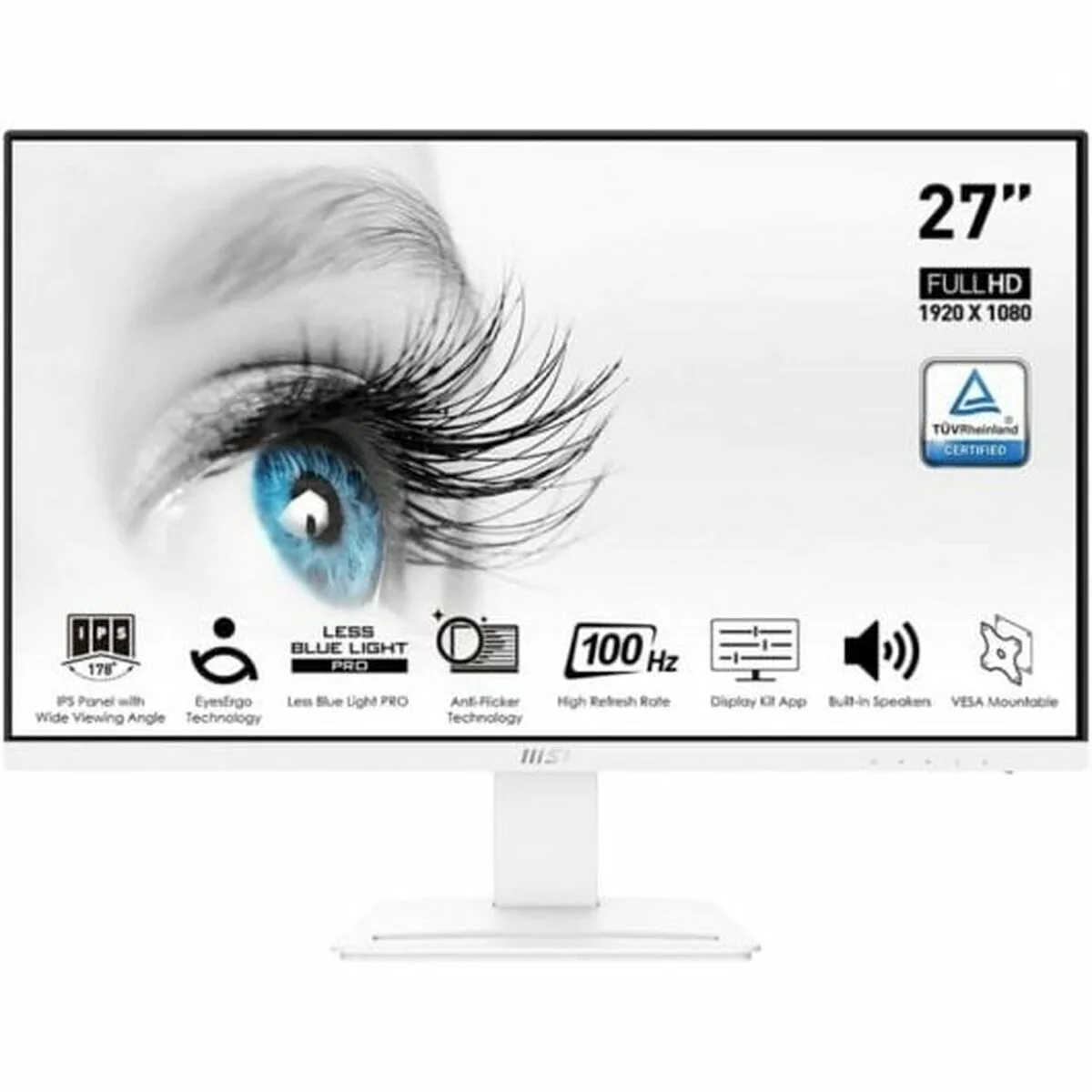 MSI Pro MP273AW IPS Monitor 27" FHD 1920x1080 με Χρόνο Απόκρισης 4ms GTG Λευκό - Image 1
