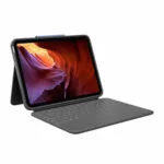 Logitech Rugged Folio Flip Cover με Πληκτρολόγιο στα Αγγλικά US Γκρι (iPad)