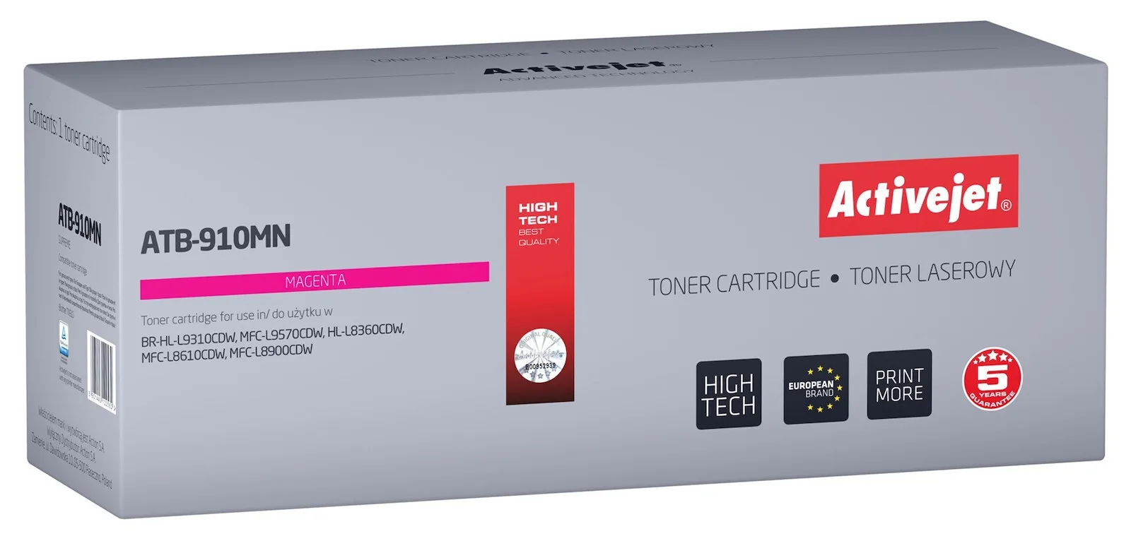 20240208151240_active_jet_symvato_toner_gia_laser_ektypoti_brother_tn_910m_matzenta_atb_910mn.jpeg Active Jet Συμβατό Toner για Laser Εκτυπωτή Brother TN-910M 9000 Σελίδων Ματζέντα (ATB-910MN) - Image 1