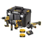 Dewalt DCK355P2T Σετ Γωνιακός Τροχός, Δραπανοκατσάβιδο & Σκαπτικό Brushless 18V με 2 Μπαταρίες 5Ah και Θήκη