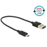 DeLock Male Regular USB 2.0 to micro USB Cable Μαύρο 0.2m (84804) 1τμχ