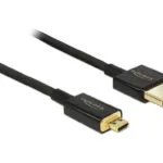 DeLock HDMI 2.0 Premium High Speed 4K 60Hz HDR Cable HDMI male - micro HDMI male 2m Μαύρο 84783