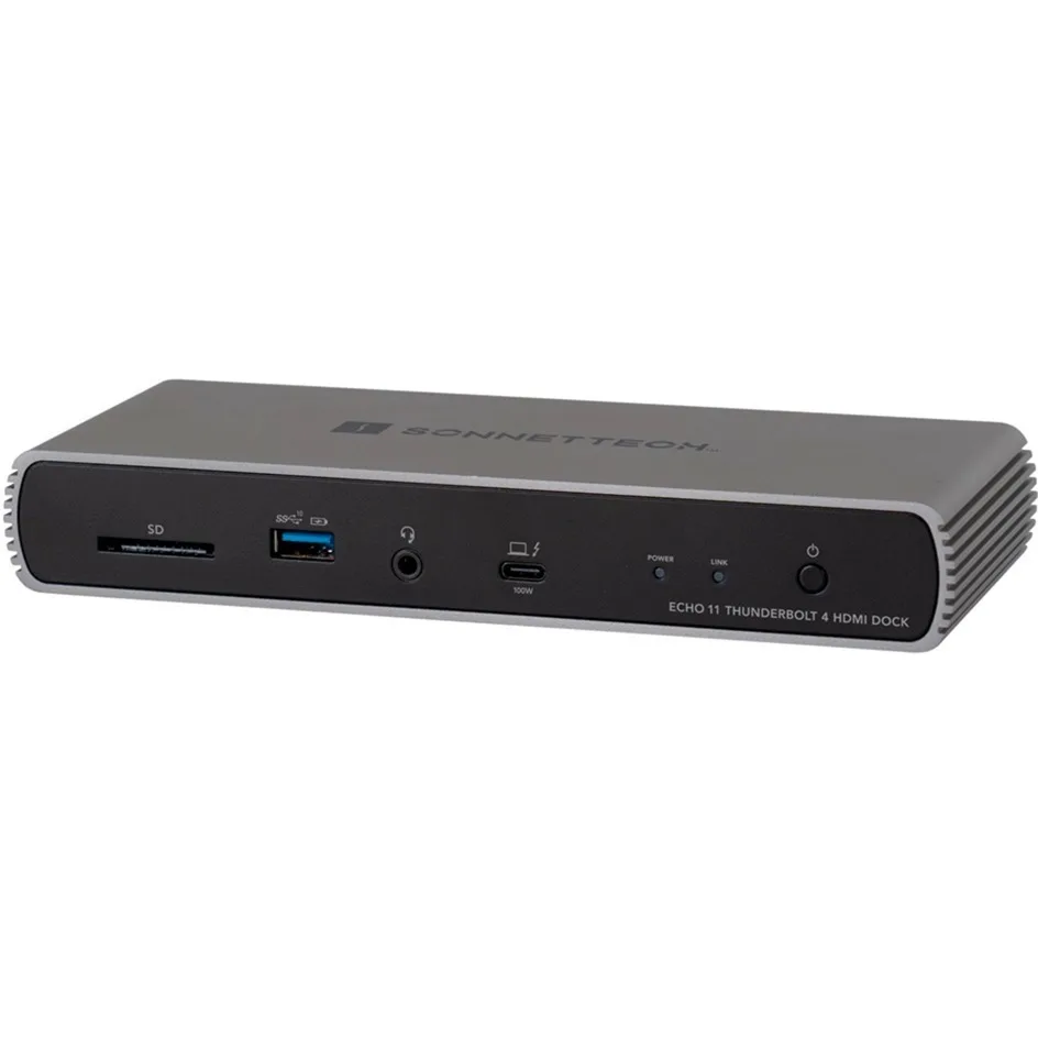 20240821143710_cf6bab8f.jpeg Sonnet Echo 11 Dock / Thunderbolt 4 Docking Station με HDMI 4K PD Ethernet και σύνδεση 2 Οθονών Μαύρο - Image 1