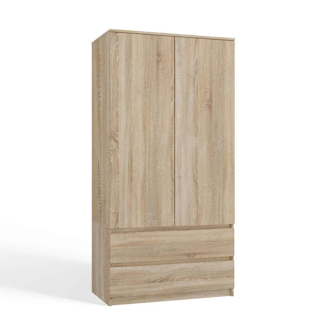 20250206162138_difylli_ntoulapa_rouchon_malwa_oak_90x50x180cm.jpeg Malwa Δίφυλλη Ντουλάπα Oak 90x50x180cm - Image 1