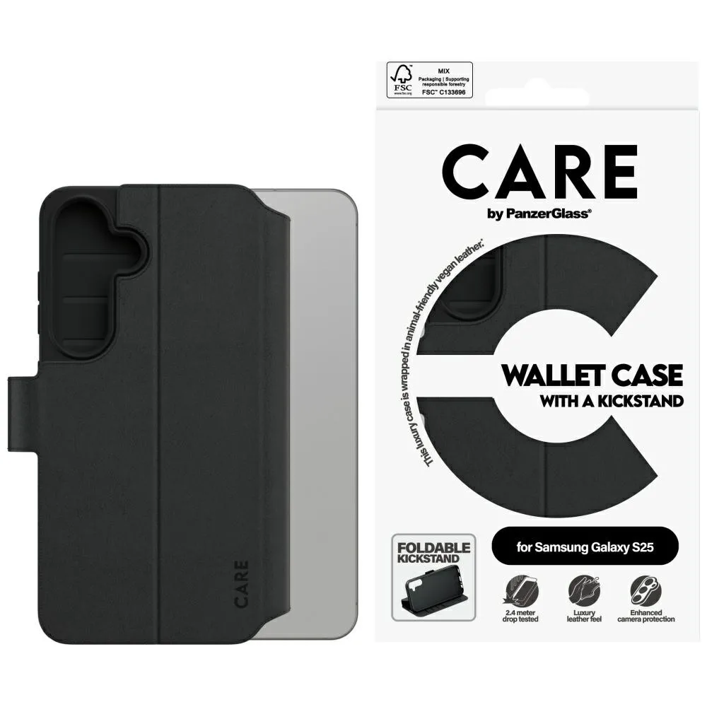 20250218102404_panzerglass_feature_wallet_mayro_galaxy_s25.jpeg PanzerGlass Feature Wallet Tempered Glass Μαύρο (Galaxy S25) CRRFEWLG38388 - Image 1