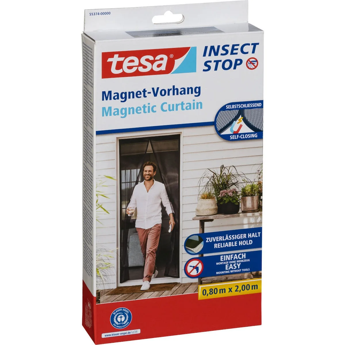 Tesa Σίτα Πόρτας με Μαγνητικό Κούμπωμα Γκρι 200x80cm 55374-00000-00 - Image 1