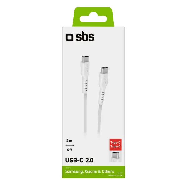 20250520102909_4b615b21.jpeg SBS USB 2.0 Cable USB-C male - USB-C Λευκό 2m - Image 1