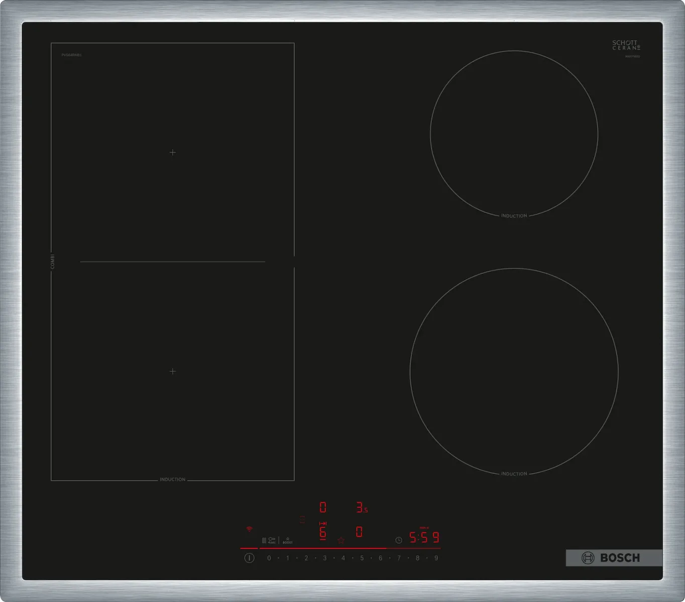 20250620112939_bosch_keramiki_estia_me_plaisio_aytonomi_58_3x51_3ek_pvs64rhb1e.jpeg Bosch Serie 6 Smart Κεραμική Εστία με Πλαίσιο Αυτόνομη 58.3x51.3εκ. PVS64RHB1E - Image 1