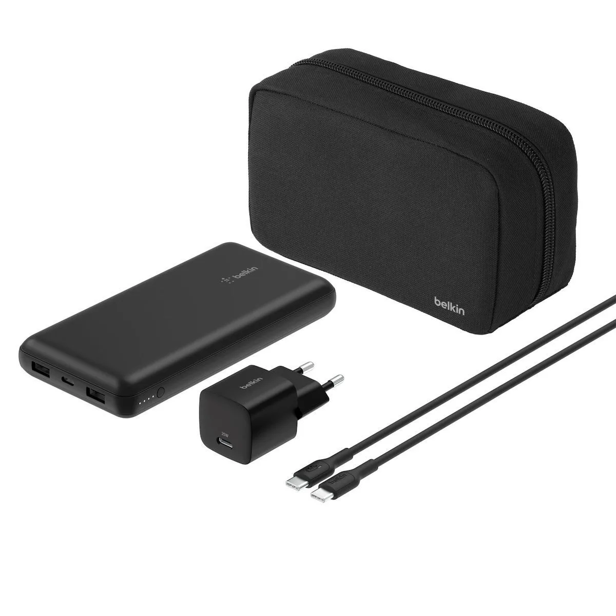 Belkin BoostCharge Set Power Bank 20000mAh με Θύρα USB-A και 2 Θύρες USB-C Μαύρο - Image 1