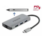DeLock Hub 3 Θυρών USB 3.2 με σύνδεση USB-C Γκρι 63252