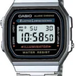 Casio Vintage Iconic Ψηφιακό Ανδρικό Ρολόι 36.3mm Μπαταρίας με Ασημί Μεταλλικό Μπρασελέ A-168WA-1A