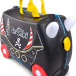 Trunki Pedro Pirate Παιδική Βαλίτσα Ταξιδίου Καμπίνας Σκληρή Μαύρη με 4 Ρόδες Ύψους 31εκ.