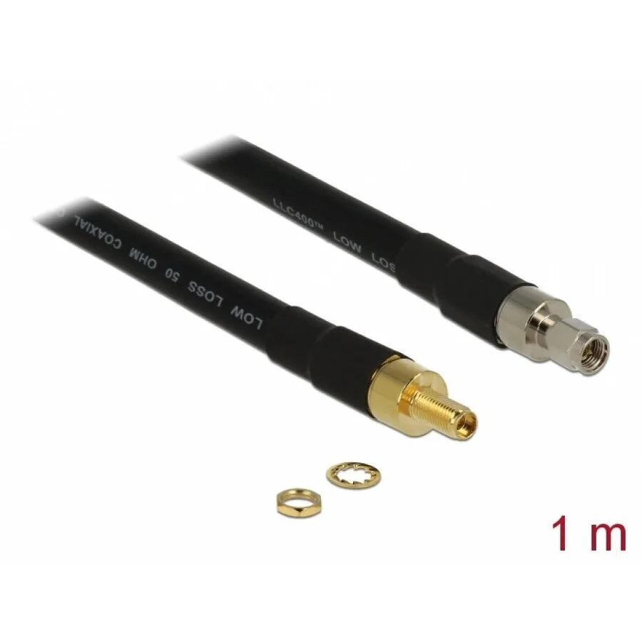 20250923095007_delock_sma_antenna_cable_plug_to_sma_jack_cfd400_llc400_1m_low_loss_delock_13005.jpeg Delock Sma Antenna Cable Plug To Sma Jack Cfd400 Llc400 1m Low Loss Delock 13005 - Image 1