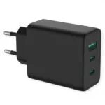 Value Φορτιστής με Ενσωματωμένο Καλώδιο με Θύρα USB-A και 2 Θύρες USB-C 65W Μαύρος (19.99.1096-10)