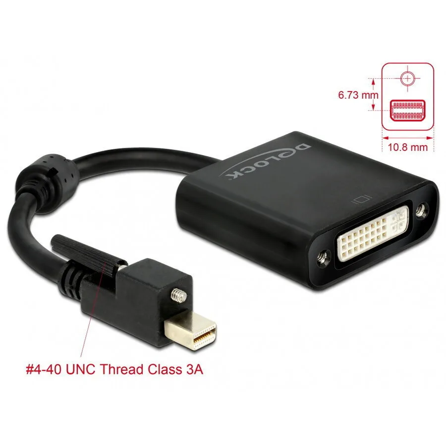 20250925163503_delock_mini_displayport_male_dvi_i_female_62639.jpeg DeLock 62639 Μετατροπέας mini DisplayPort male σε DVI-I female - Image 1