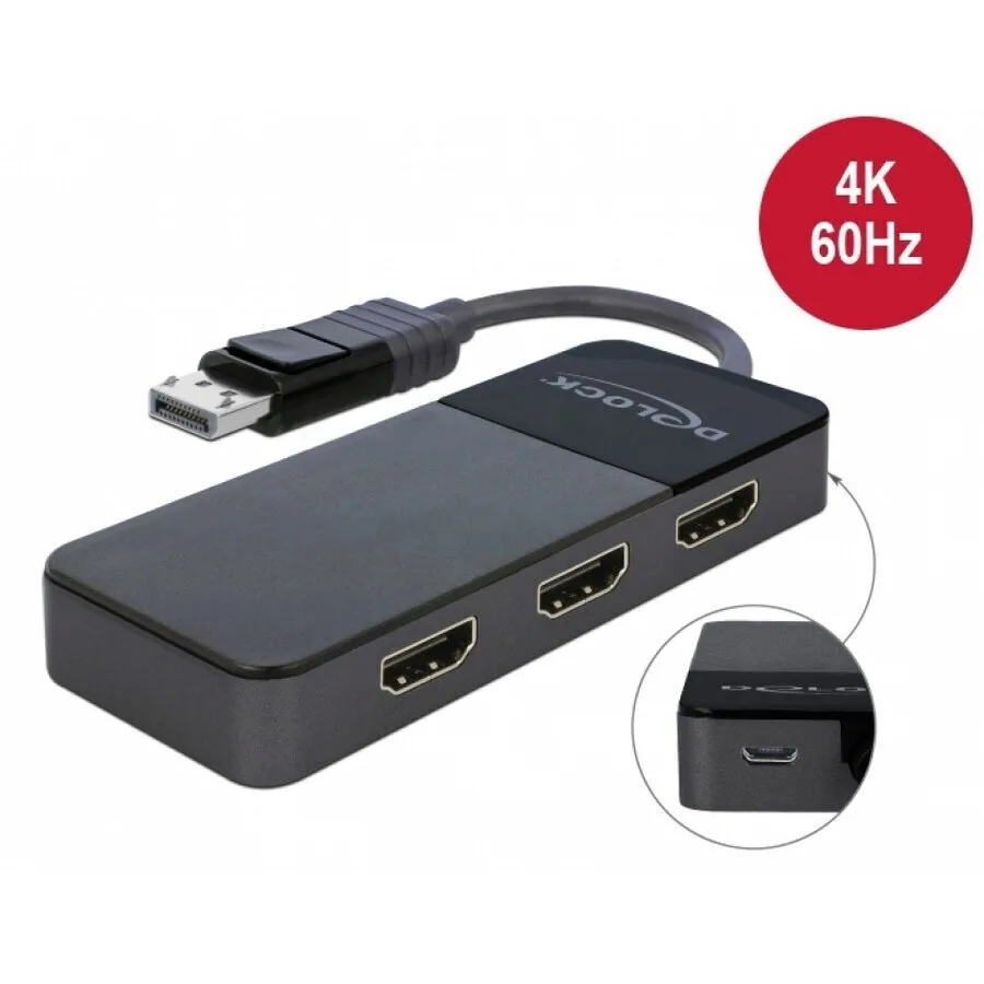 20250925164124_delock_displayport_1_4_splitter_1_x_displayport_to_3_x_hdmi_mst.jpeg DeLock KVM & Data Switch 87770 - Image 1