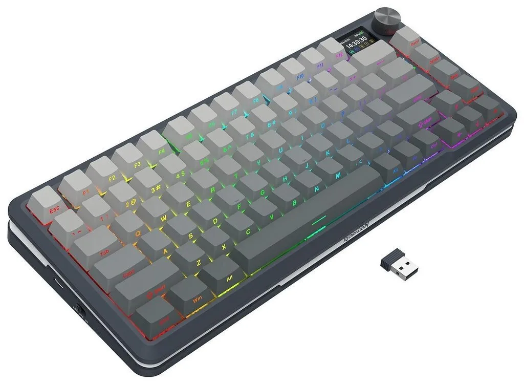 Redragon K708GG-RGB-PRO Flekact Ασύρματο Gaming Πληκτρολόγιο 75% με RGB φωτισμό (Αγγλικό US) Γκρι - Image 1