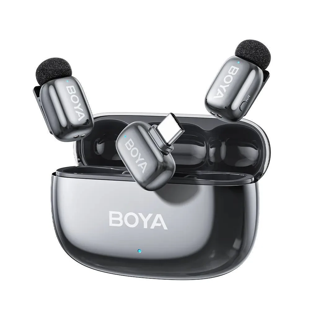 20251111143242_boya_mini_2_type_c_set_asyrmato_dynamiko_mikrofono_dimosiografiko_se_gri_chroma_space_gray.jpeg Boya Mini 2 Type-C Σετ Ασύρματο Δυναμικό Μικρόφωνο Πέτου, Clip On Δημοσιογραφικό σε Γκρι Χρώμα Space Gray - Image 1