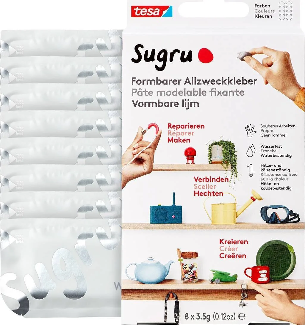 20251119172815_tesa_glue_gun_tesa_sugru_moldable_all_purpose_adhesive_8_pcs_white.jpeg Tesa Glue Gun Tesa Sugru Moldable All-purpose Adhesive 8 Pcs White - Image 1