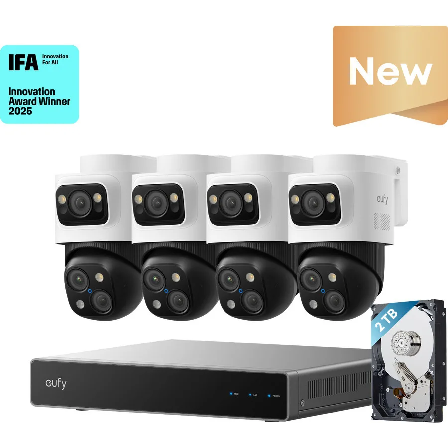 Eufy Σύστημα Παρακολούθησης S4 Max 4 Καμερών IP 8MP με Καταγραφικό NVR & Σκληρό Δίσκο 2TB - Image 1